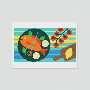 Carte postale imprimée sur papier mat A6, Retour du marché