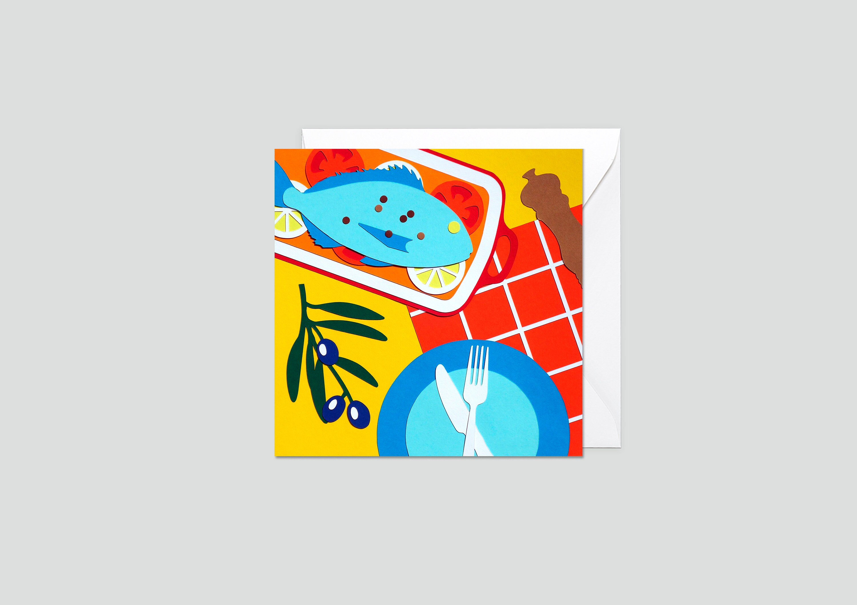 Carte Postale Illustrée, Carte d'artiste, Spécialités de Provence, Souvenir Vacances, Illustration P