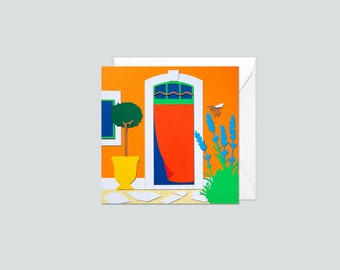 Illustrierte Postkarte, Urlaubspostkarte, Andenken an die Provence, französisches Geschenk, Geburtstagskarte, Grußkarte