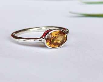 Gifts Ring-Yellow Topaz Ring-Natural Golden Topaz Ring-925 Sterling Silver Ring-Golden TOPAZ Jewelry-Vintage Ring-Birthstone TOPAZ Ring