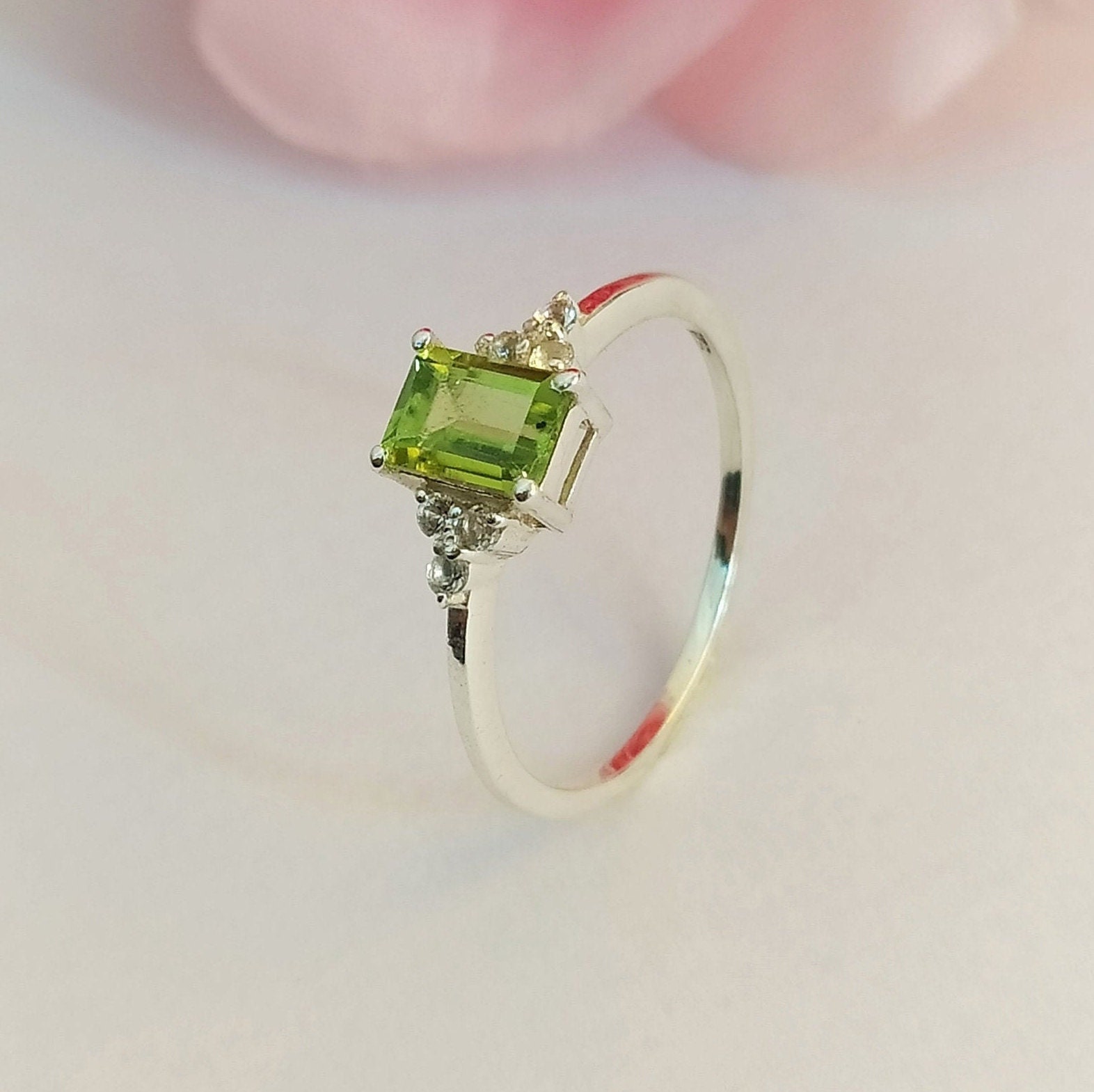 NOVICA Handmade Peridot Sterling Silver Ring - 3 Carat Oval Green Birthstone, 'Forest Glow' Artisan Crafted In India