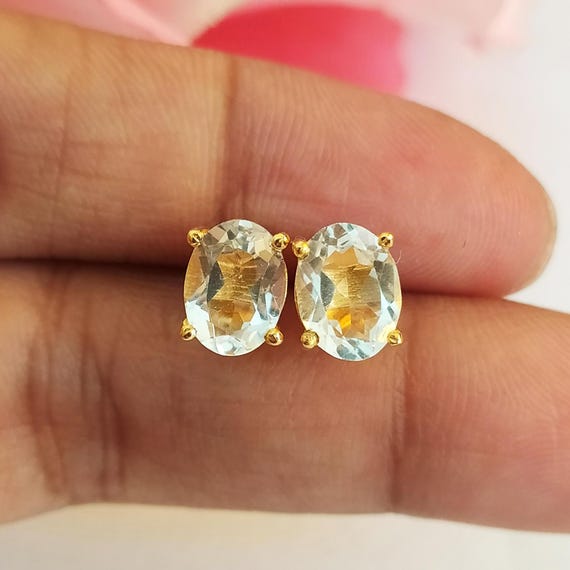 Orecchini a bottone in argento sterling con pietra portafortuna di giugno - 7 mm - Italia