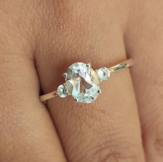 Crystal solitaire cheap ring