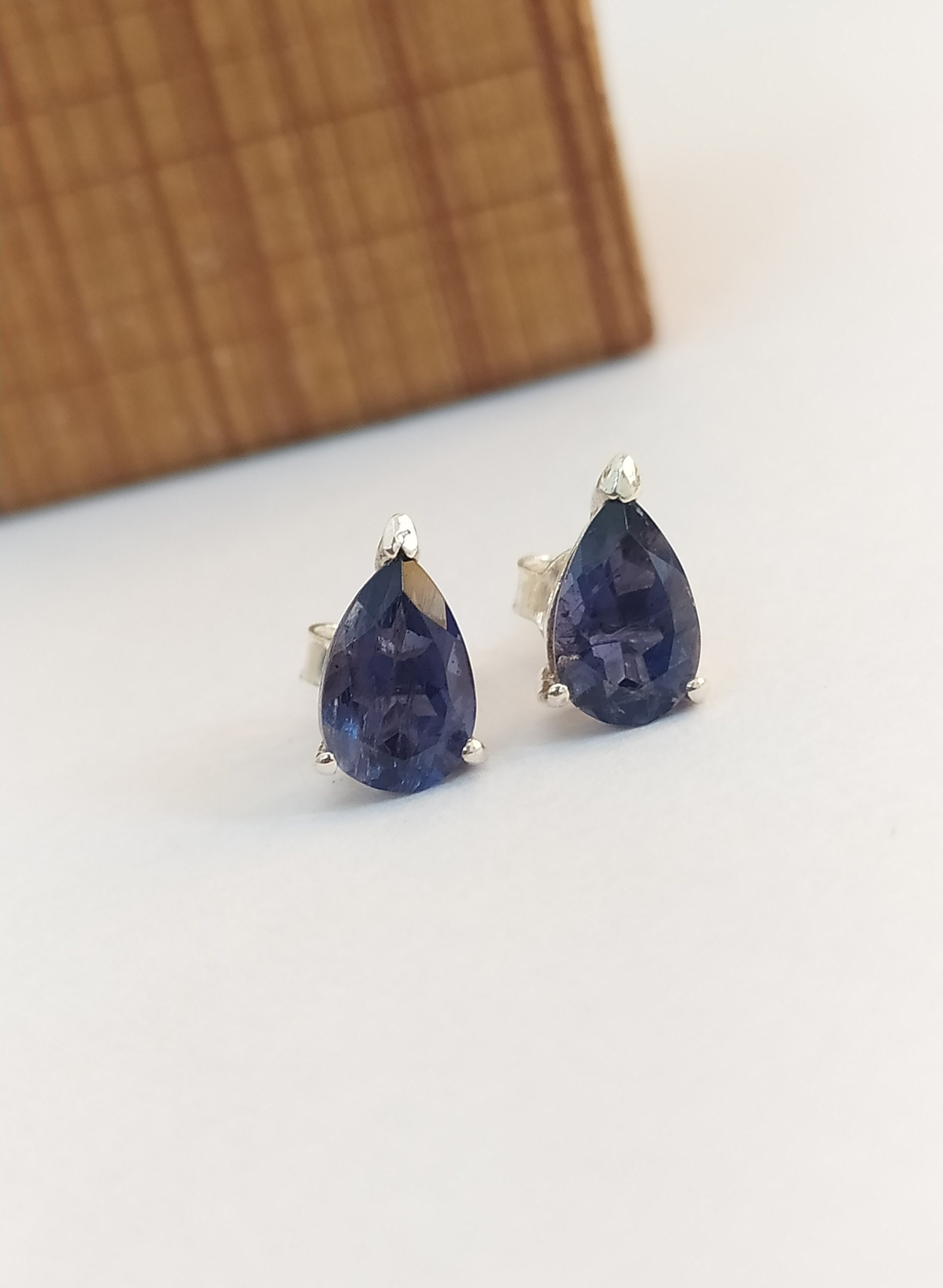 iolite stud earrings