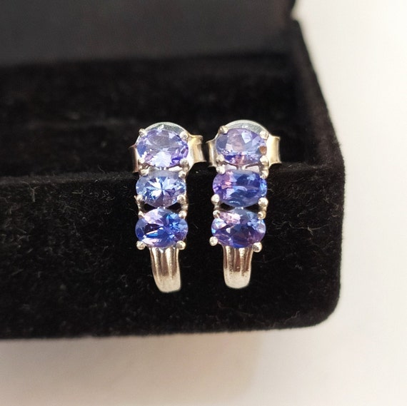 Vintage tanzanite sale earrings