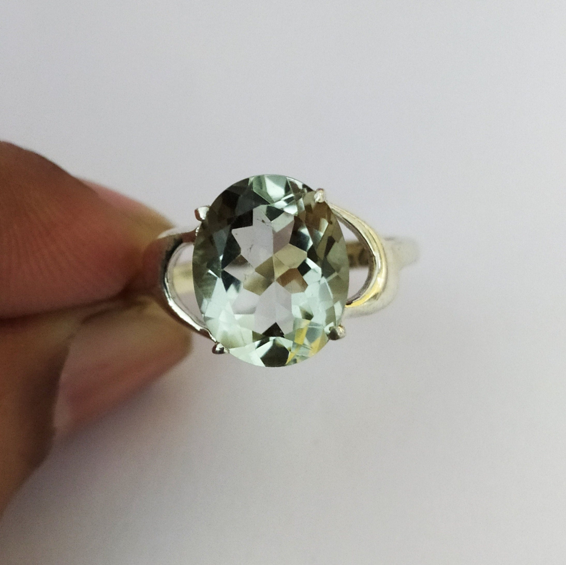 Green amethyst cocktail ring sale