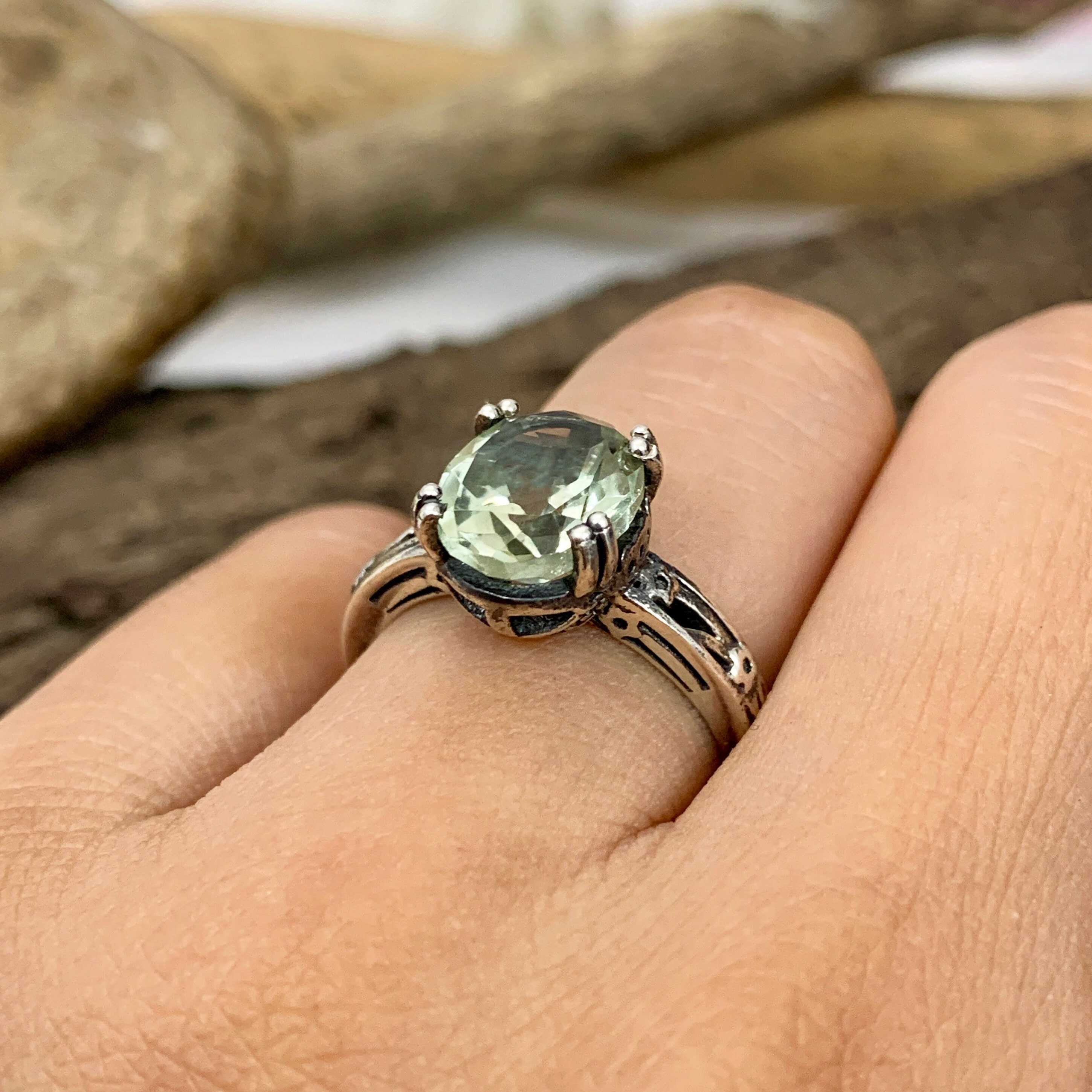 天然 プラジオライト リング レディース 指輪 グリーンアメジスト 天然石 2月 誕生石 お守り 誕生日プレゼント 女性 ブランド