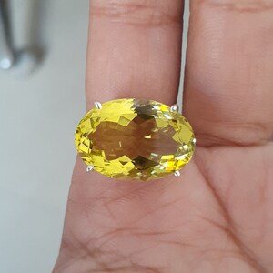 Huge Greengold Cocktail Ring-Natural Lemon Quartz Vintage Ring-Yellow Gemstone Ring-Unique Greengold Statement Ring-Lemon Birthstone Ring