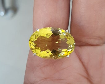 Huge Greengold Cocktail Ring-Natural Lemon Quartz Vintage Ring-Yellow Gemstone Ring-Unique Greengold Statement Ring-Lemon Birthstone Ring