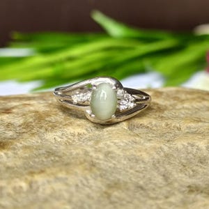 Bague oeil de chat naturel, oeil de chat, chrysobéryl, bague de fiançailles oeil de chat, oeil de chat, -925, argent sterling, bijou fait main, -501