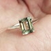 Natural Green Amethyst Ring-Natural Prasiolite Ring-Emerald Cut Amethyst Ring-Natural Amethyst Birthstone Solitaire Ring-925 Sterling Silver