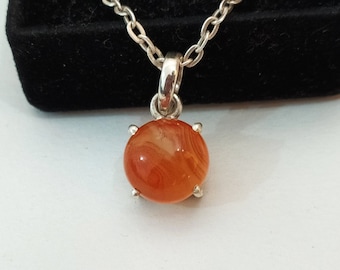 100% Natural Carnelian Necklace Set-Carnelian Agate Pendant-Carnelian Vintage Pendant-925 Solid Sterling Silver-Jewelry Handmade Pendant