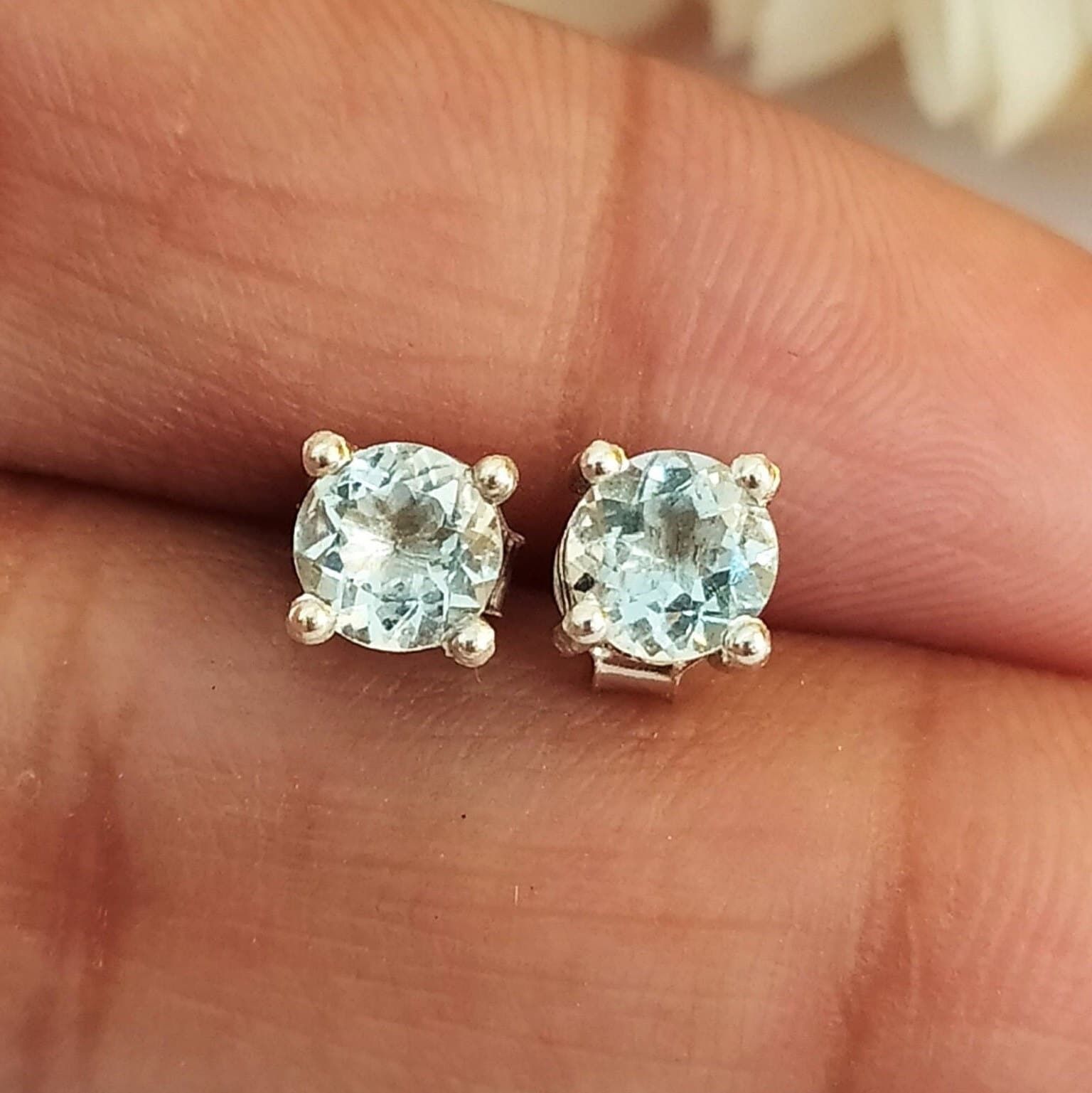 Aquamarine Stud Earrings Aquamarine Stud Earrings