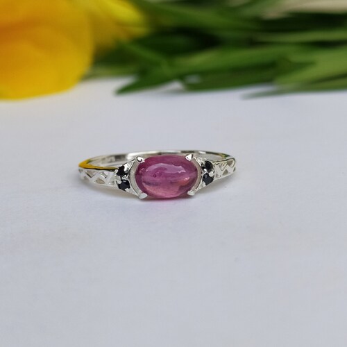 Vintage Ruby Floral Halo Engagement Ring Sterling Silver Round - Etsy