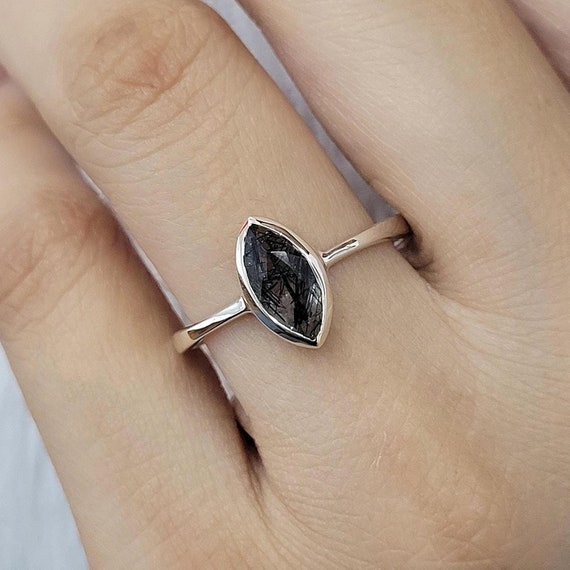 シルバー ルチルクォーツ マーキスカット リング 【公式通販】