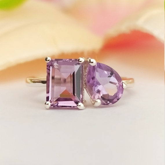Lavender Toi Moi Ring natural Lavender Amethyst Ring amazing Two