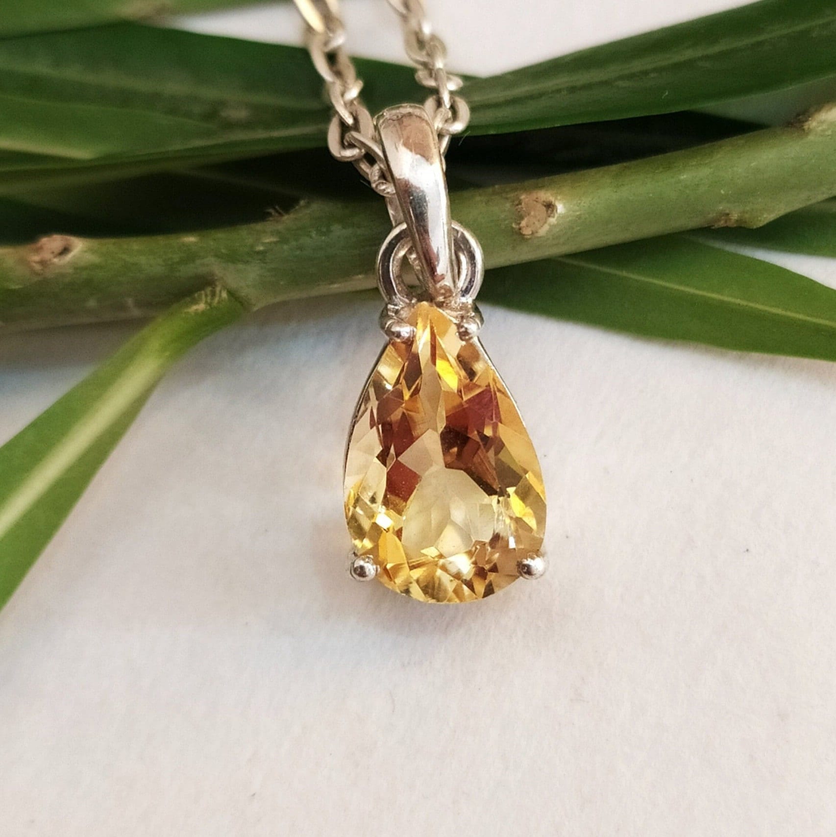 Pendentif En Argent 925 Avec Agate Et Citrine Jaune - Style Ethnique - Longueur 6,5 Cm - Neuf Sans Emballage
