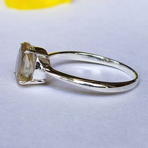 Bague Vintage Argent Massif Sterling Avec Quartz Rutile - Taille 65 - Occasion