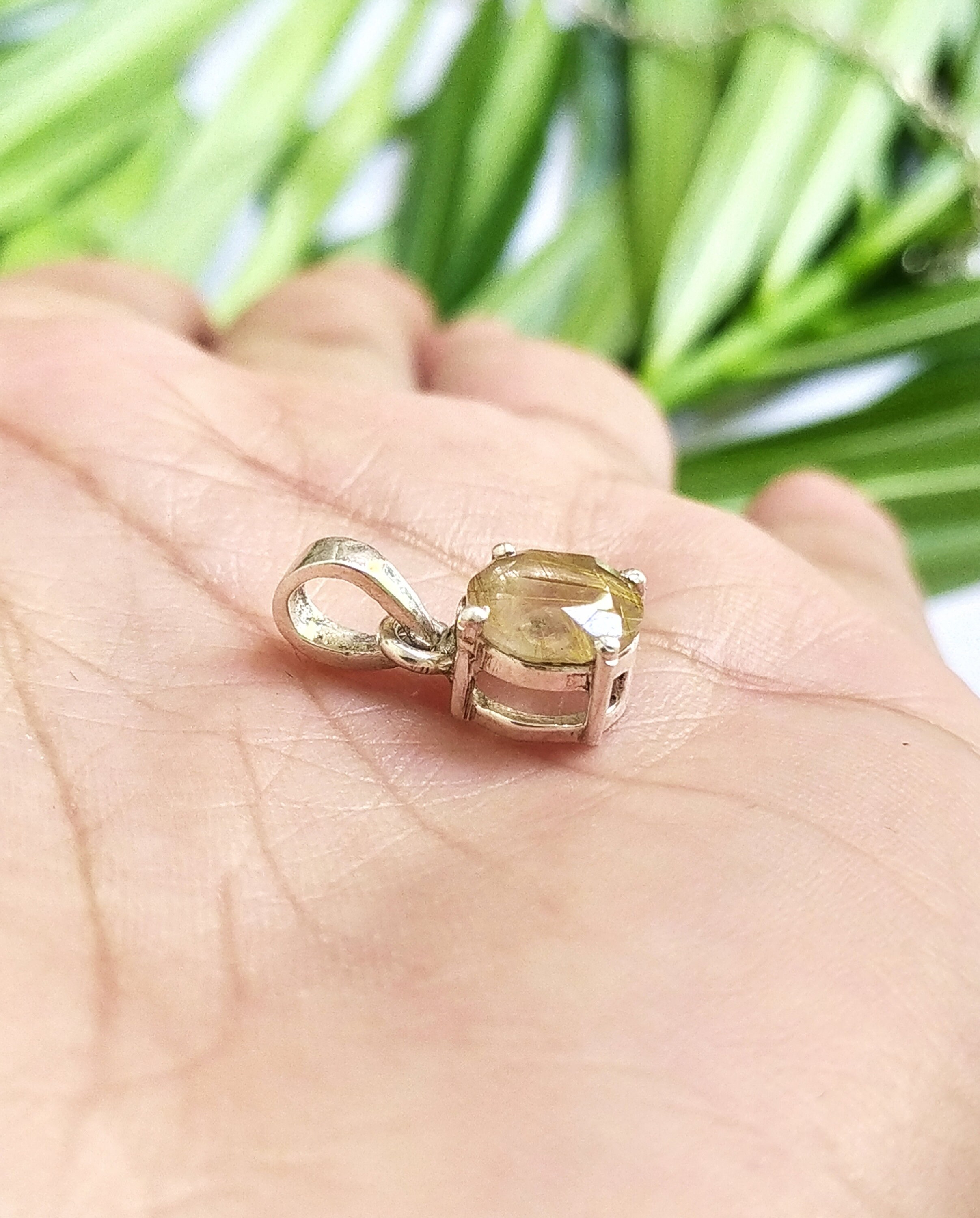 AAA Golden Rutile Quartz PendantRutilated Quartz Necklace Etsy