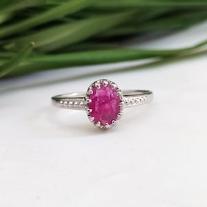 100% Natural Ruby Ring-July Birthstone Filigree Ring-Burma Ruby Vintage Engagement Ring Silver-925 Solid Sterling Silver Jewelry Ring-554