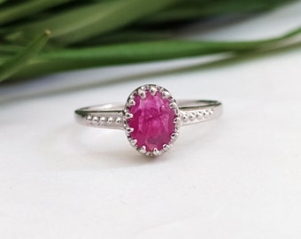 100% Natural Ruby Ring-July Birthstone Filigree Ring-Burma Ruby Vintage Engagement Ring Silver-925 Solid Sterling Silver Jewelry Ring-554