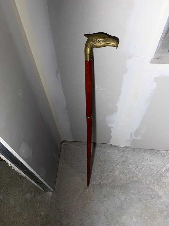 Canne de marche de luxe en laiton antique avec poignée en laiton massif pour homme et 91,4 cm