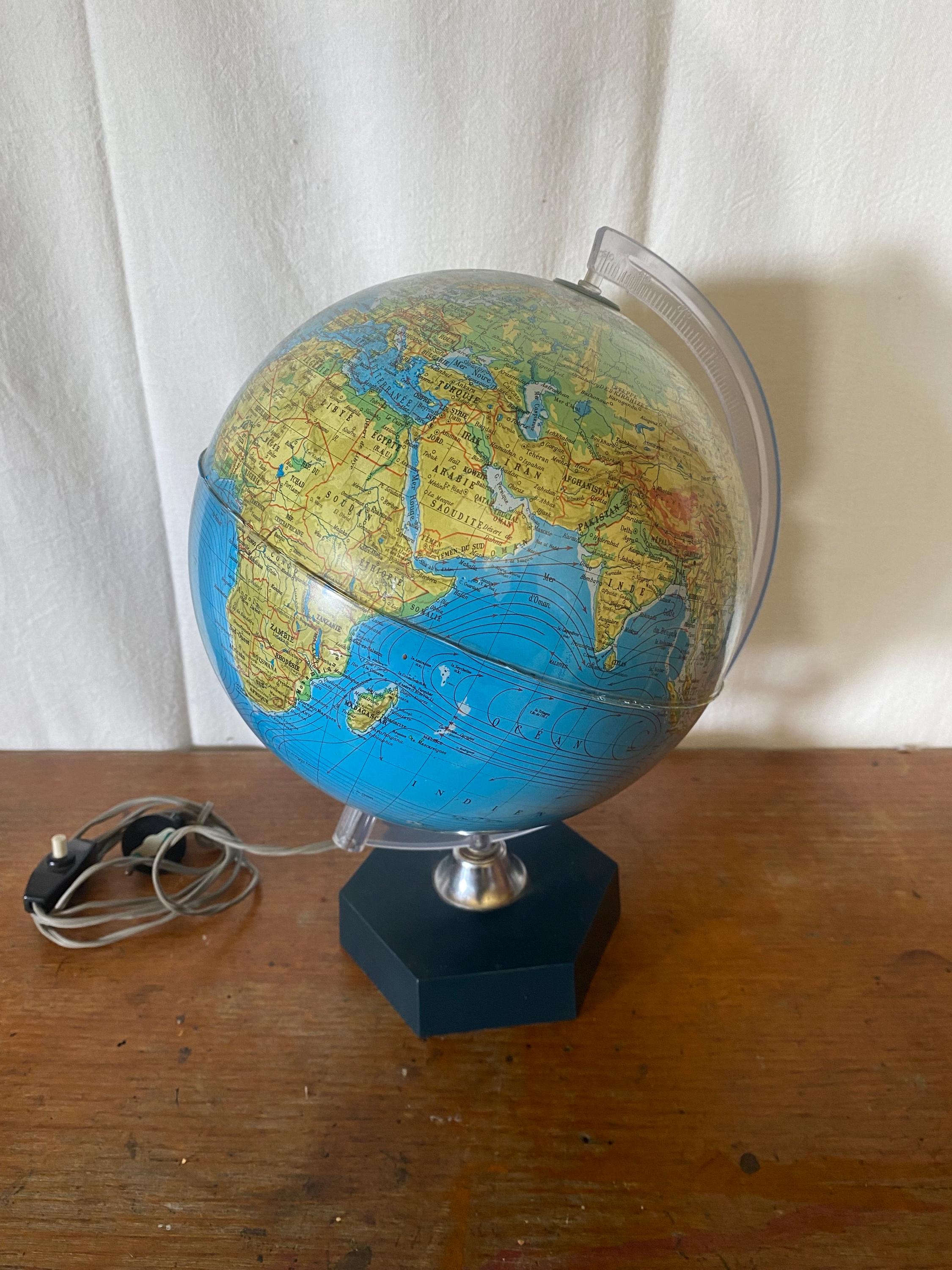 Antique World Map Terrestrial Globe 1971 Made in Italy Vintage #C676 - Etsy