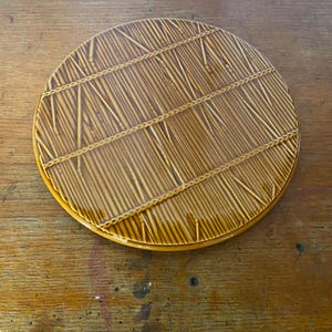 Antique Trivet GIEN Creation VAL D’OR Ceramic Straw Decor France #C664