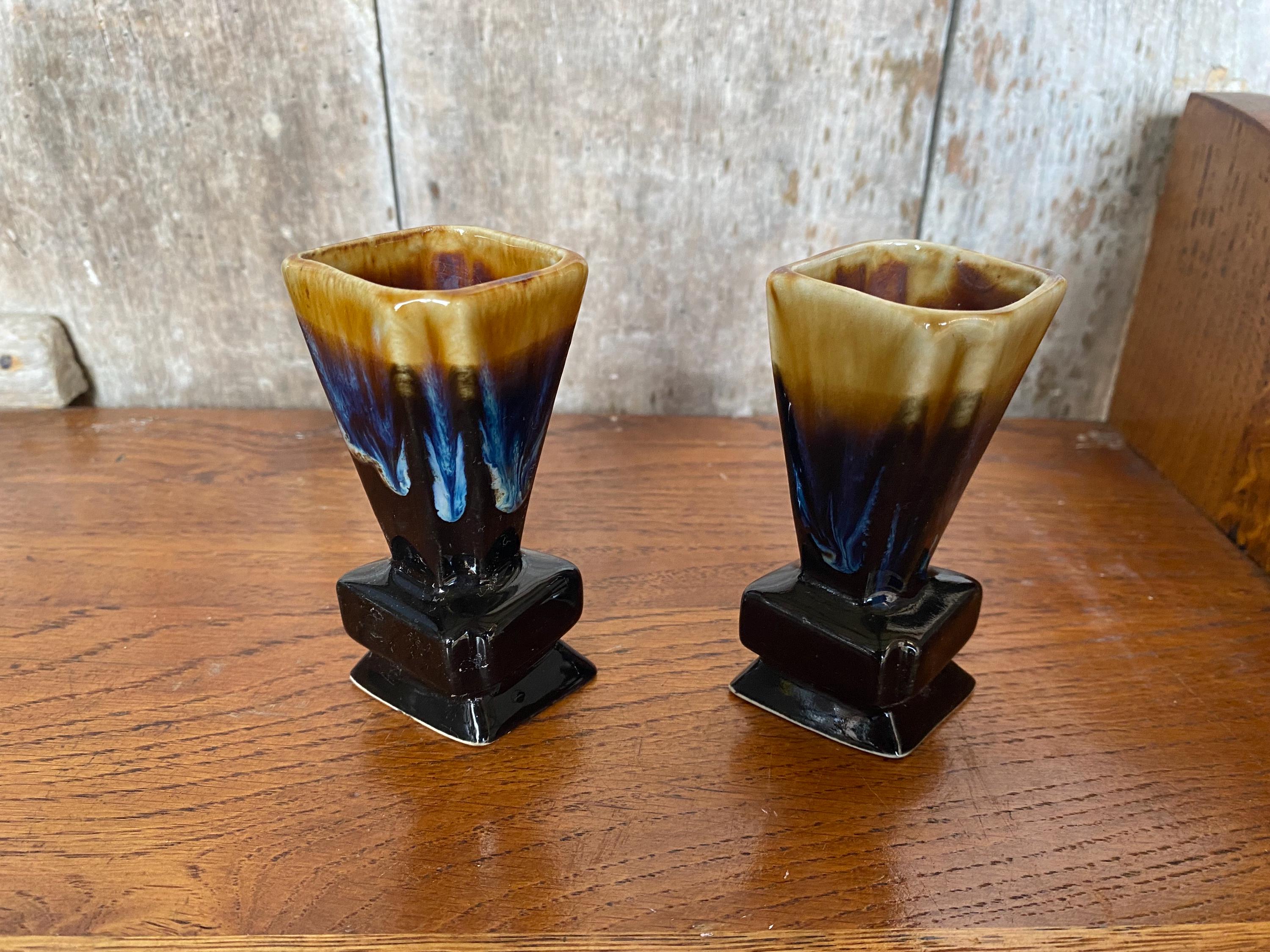 Vase en grès flammés Bleu/Marron - Vendu