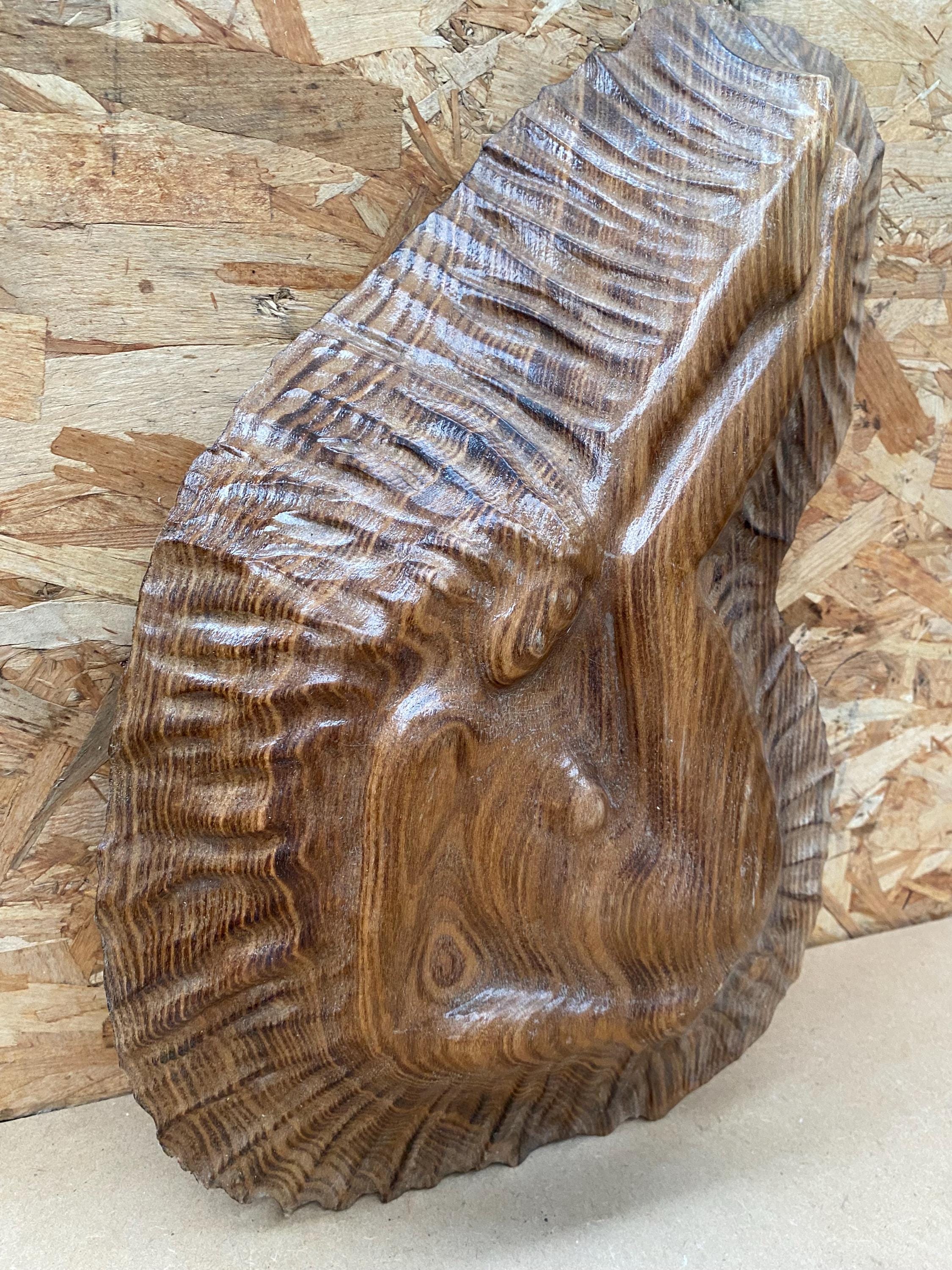 Grande Statuette Abstraite – Femme Nue En Bois Massif, 30 Cm, Style Art Déco