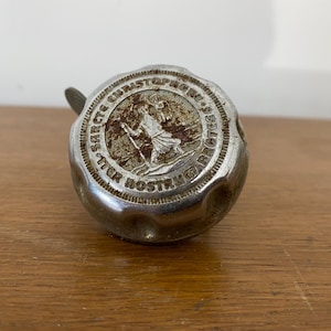 Antique St CHRISTOPHE Metal Chrome Bell Vintage Bicycle #C435