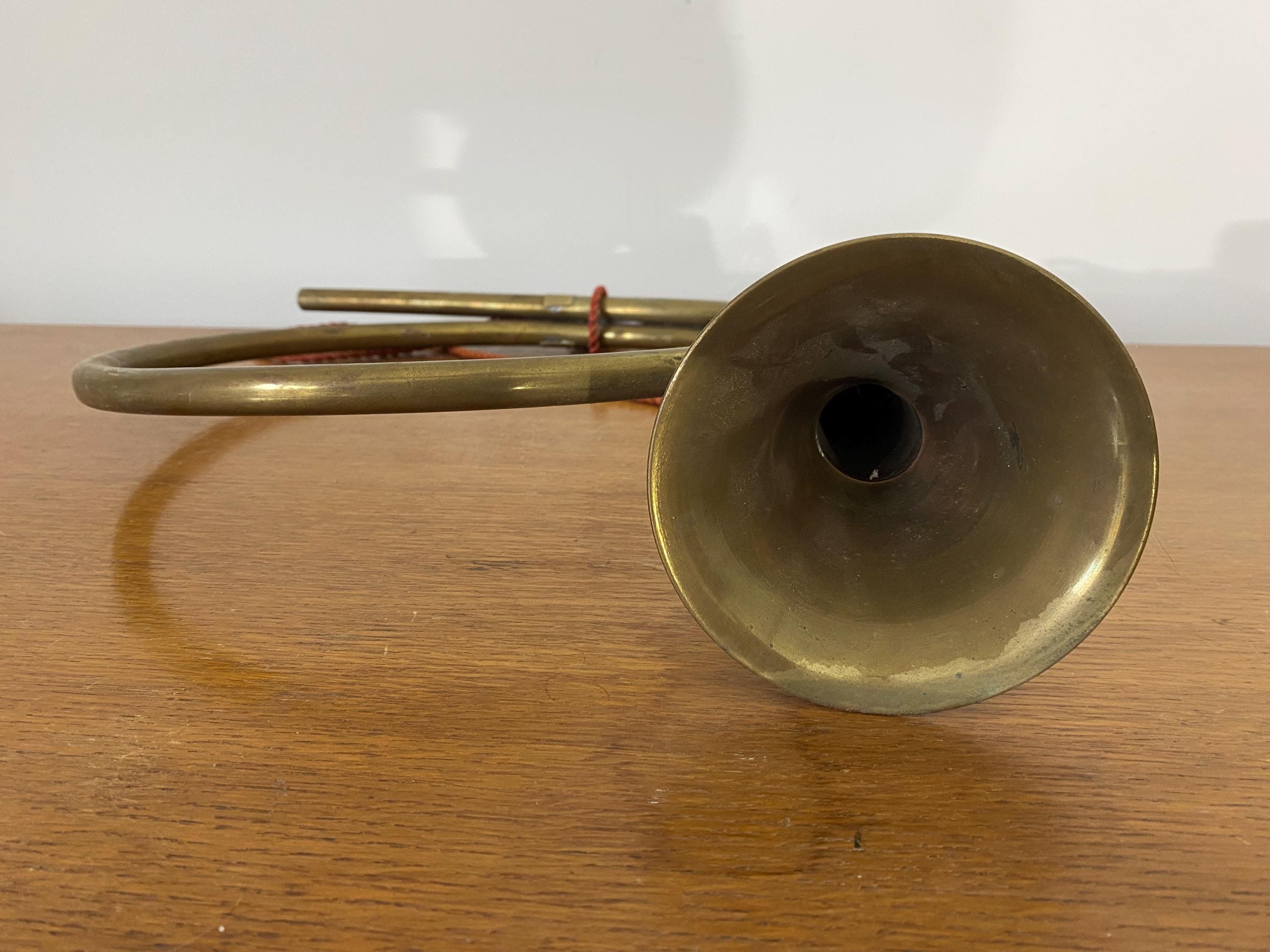 アンティーク真鍮製狩猟用ホルン 楽器 フランス製 ヴィンテージ #C426