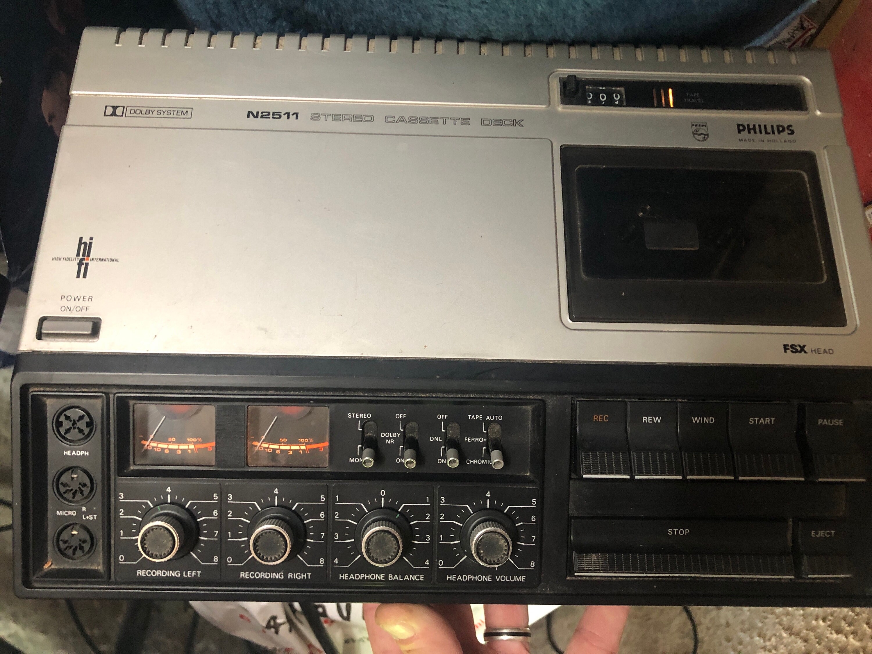 Lecteur Cassette Philips N2511 – Magnétophone Vintage K7 (occasion, Fonctionnel)