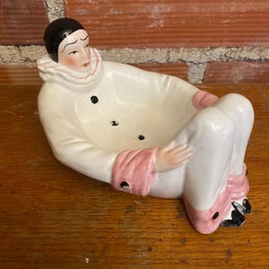 Antique PIERROT Ultra Violet Paris Ceramic Vintage Pocket Emptyer #C555