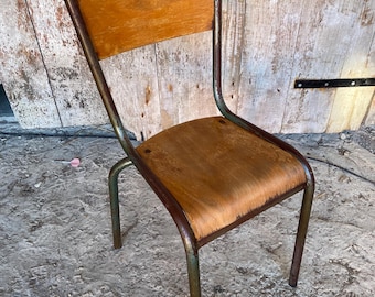 Vintage Mullca Style Chair, Model 510, Metal + Wood #C950