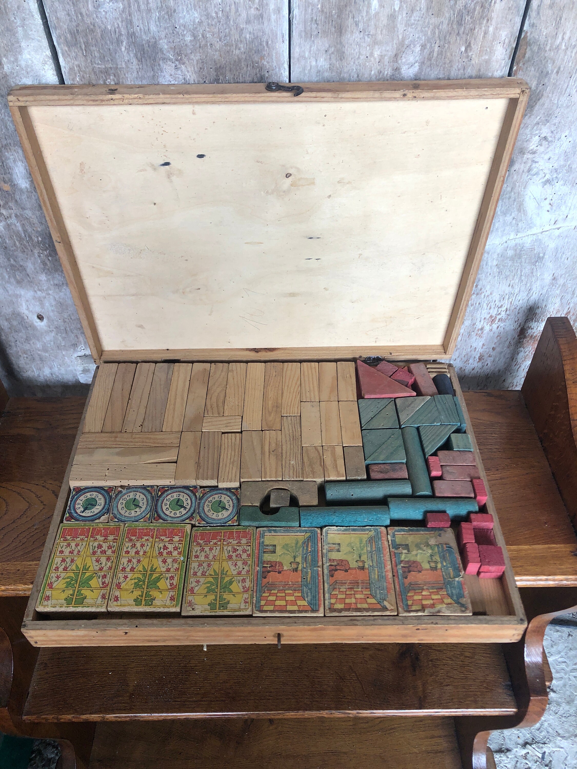 Jeu De Construction Vintage En Bois Garnier N°5 - Maison Ancienne - Occasion (jeu Ancien)