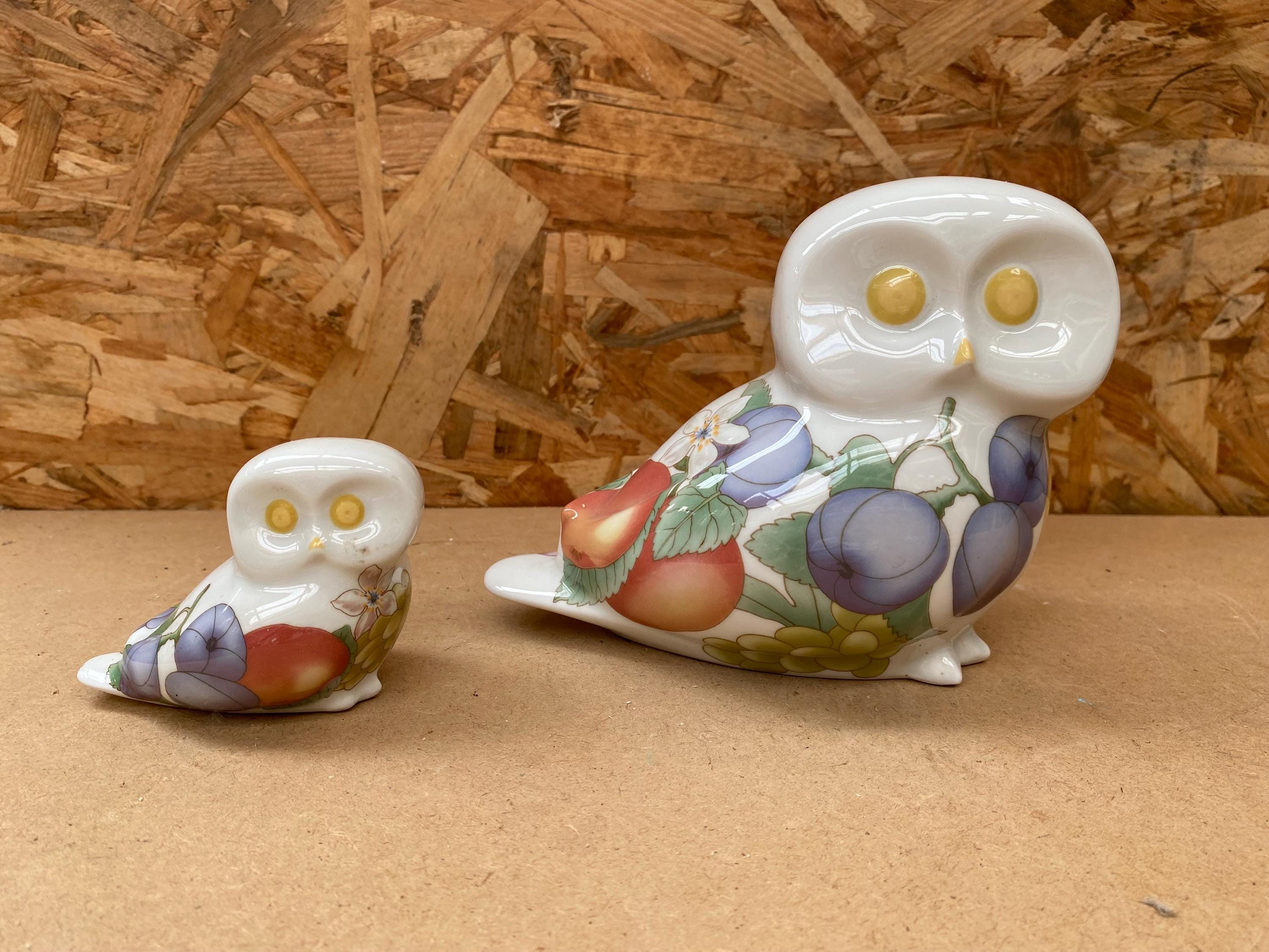 ペアフクロウ ビレロイ & ボッホ ガロ デザイン セラミック装飾花 