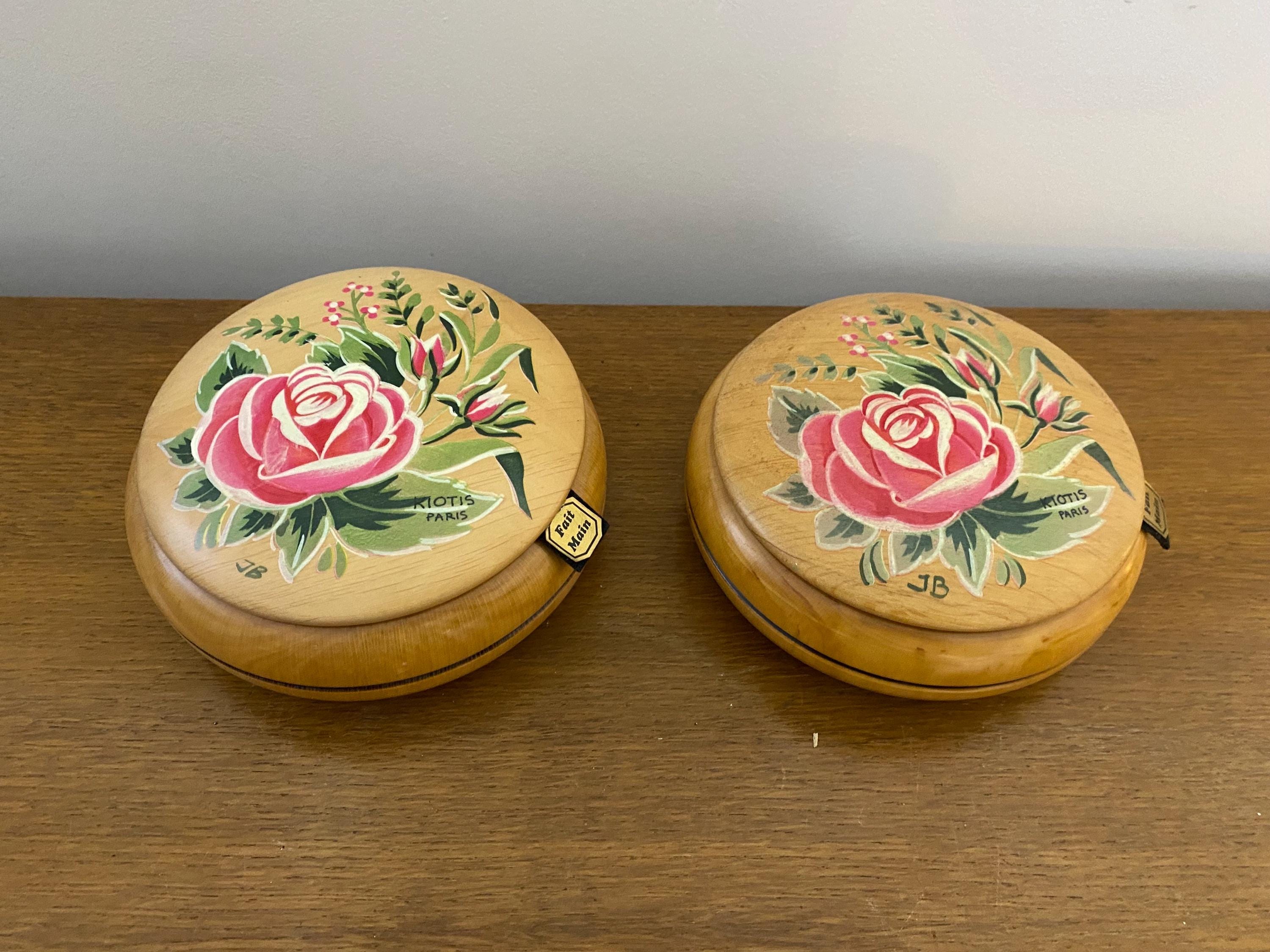ペアアンティークジュエリーボックス KIOTIS 木製 デクサー ローズ