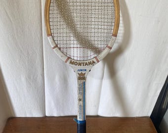 Raquette De Tennis En Bois Vintage Montana Fort Libre - Années 70/80