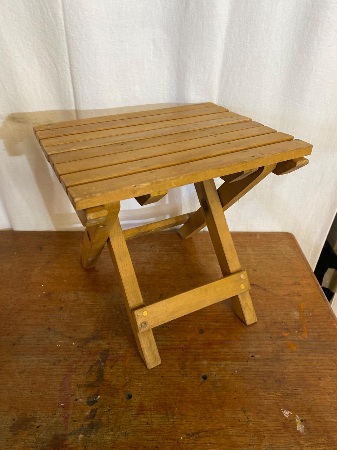 Vintage Folding Plant Stand With Wooden Slats #C766 - Etsy
