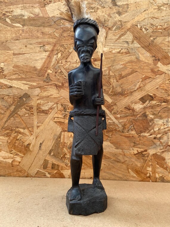 古いアフリカの彫像置物黒木彫刻ヴィンテージ #B565 - Etsy 日本