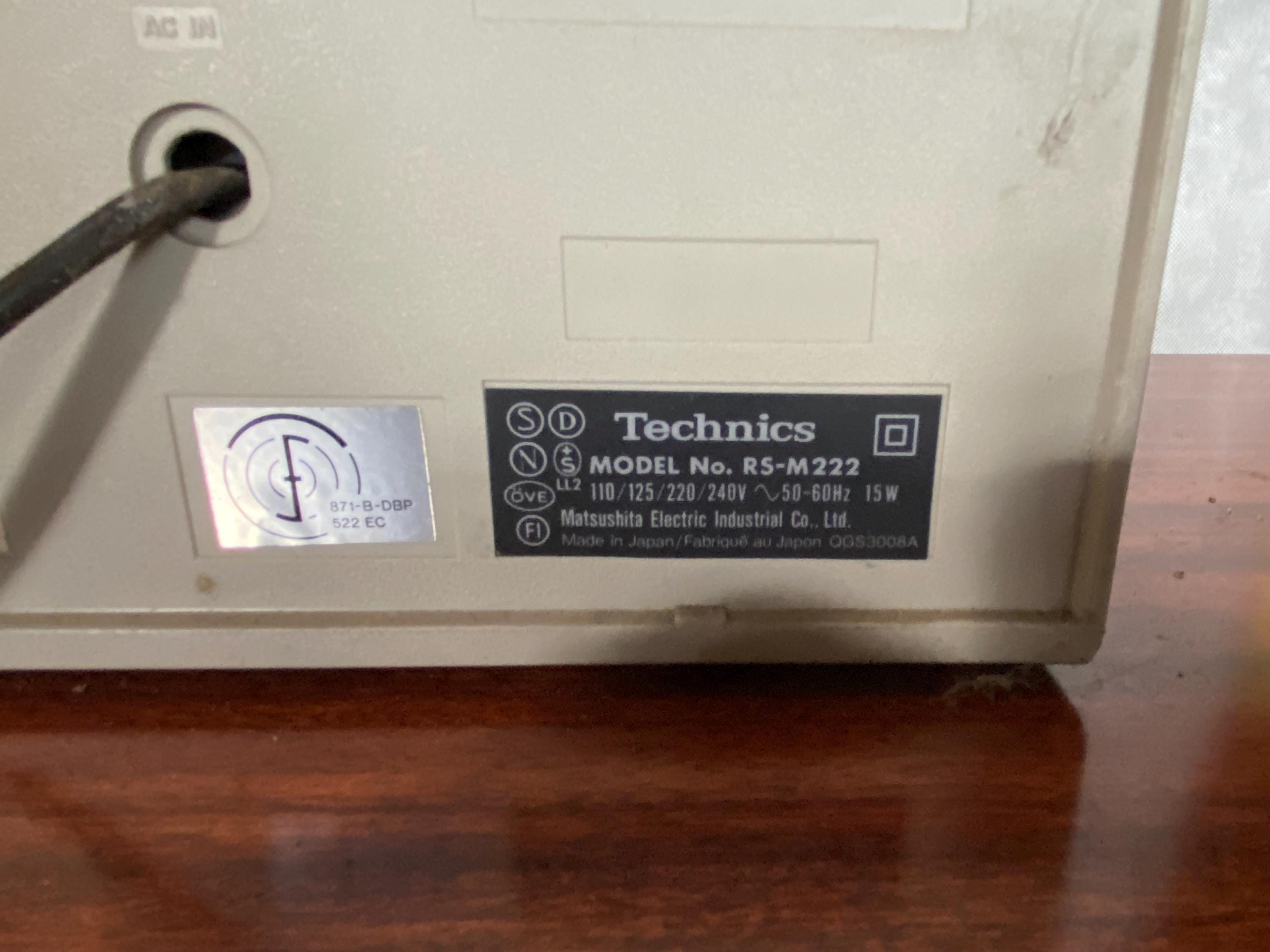 Platine Cassette TECHNICS RS-M222 – Vintage Gris Métal – Marche Très Bien !