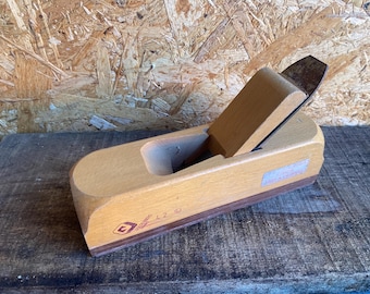 Rabot à Main Vintage En Bois – Lame Goldenberg 44 Mm En Acier Chromé – Bon état, Avec Charme D'antan