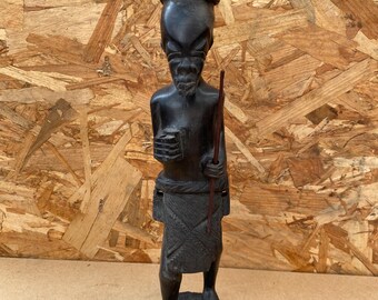 古いアフリカの彫像置物黒木彫刻ヴィンテージ #B565 - Etsy 日本