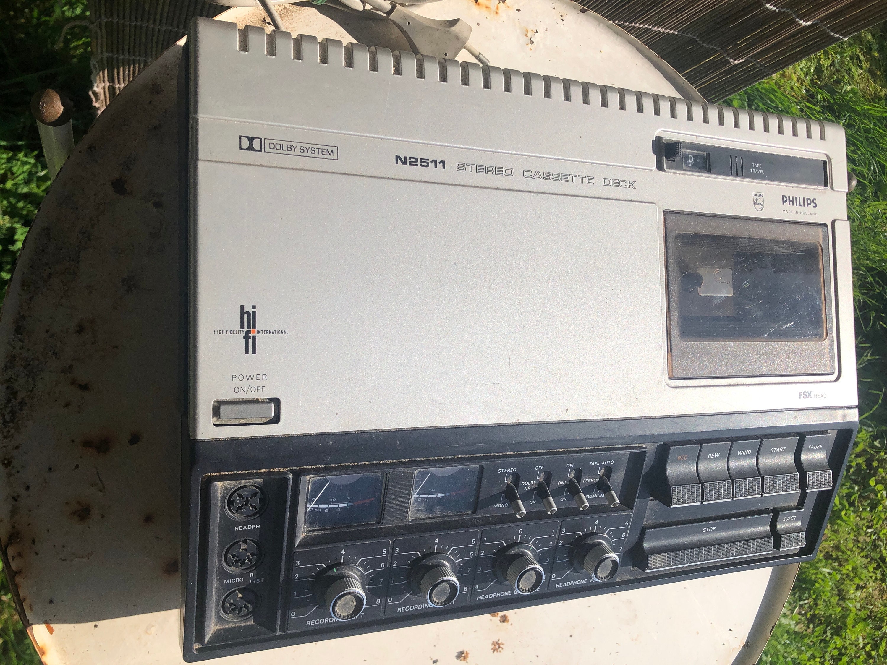 Vintage Philips N2511 Stereo Cassette Deck - Puissance À Testé