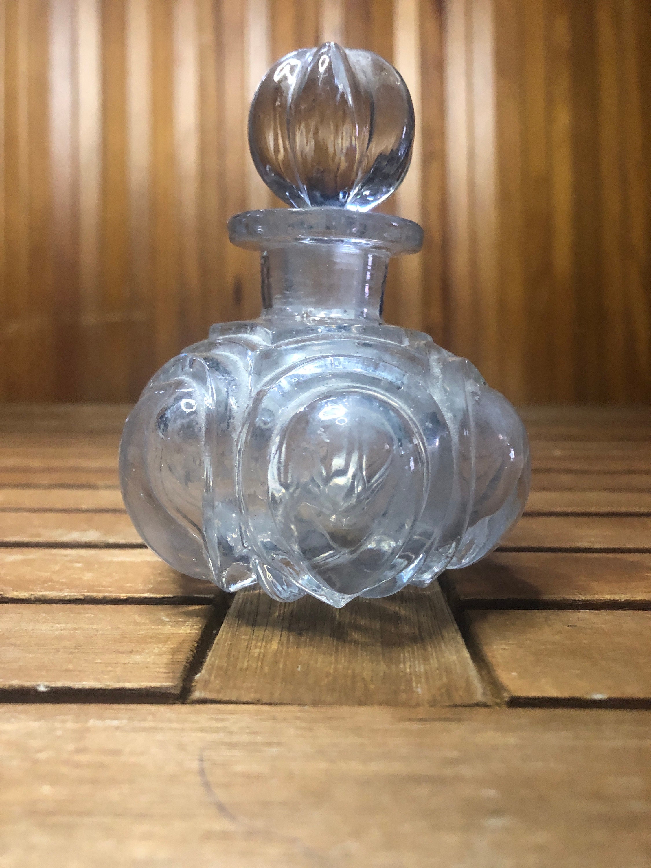 アンティーククリスタル香水瓶 + ヴィンテージストッパー #A421 - Etsy