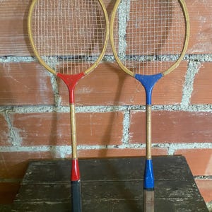 Paire De Raquettes De Badminton ODC – Bois – Vintage – Fabriquées En France