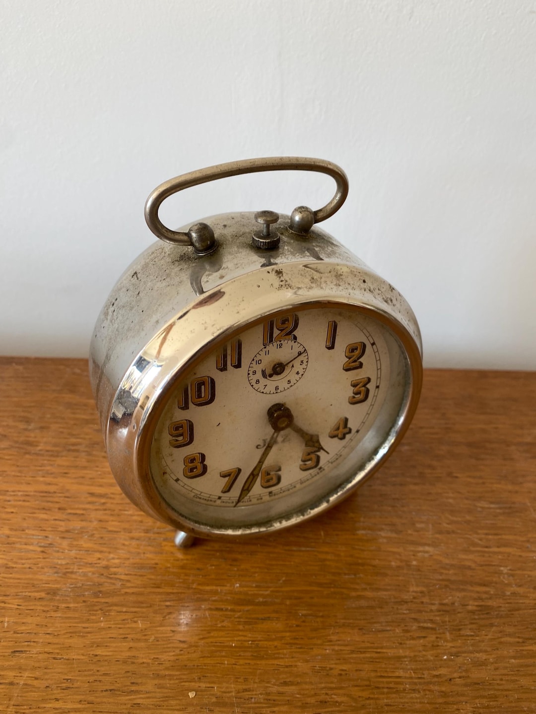 Antique JAZ Chrome Metal Alarm Clock 70s Vintage #C296 - Etsy