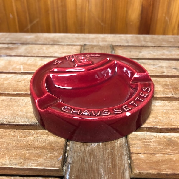 Old Vintage Red Ceramic ARKA Advertising Ashtray #A559