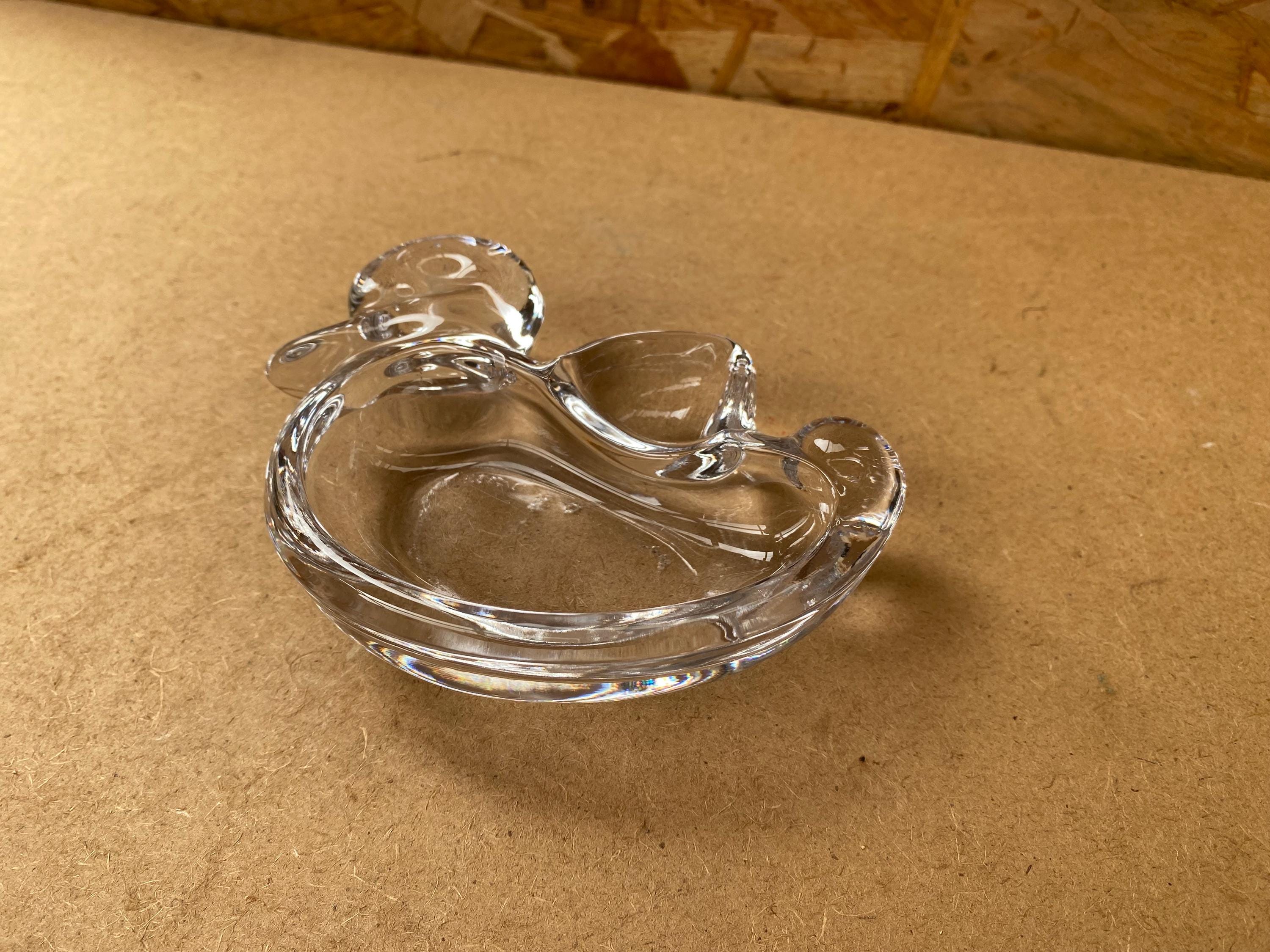 Ancien Cendrier Canard En Cristal De Vanne - XXème - Coupelle Décorative